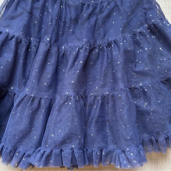 **3/$15** Girl's Navy Blue Tulle Sparkle Skirt M (7/8) - Picture 4 of 4